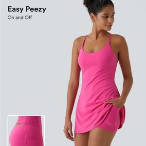 HALARA Softlyzero™ Plush Backless Active Dress easy peezy Edition pink fuschia L